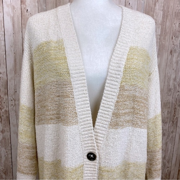 Free People Southport Beach Striped Oversized Button Front Cardigan Size Small - Picture 4 of 14